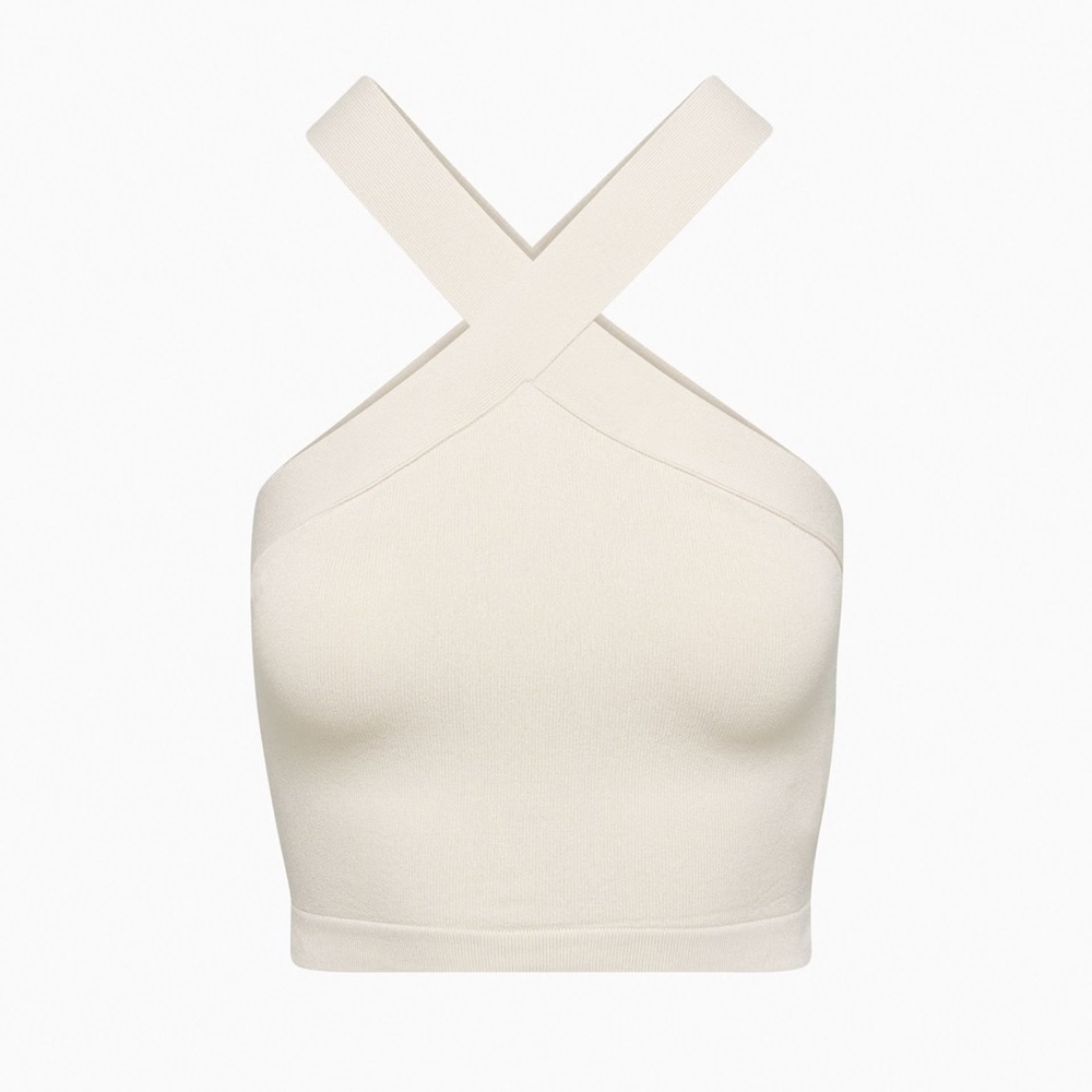 Aritzia Babaton Sculpt Knit Criss Cross Cropped Tank